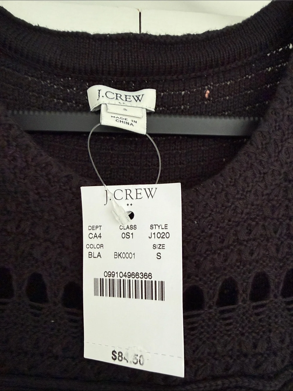 J. Crew Black Sleeveless Fringe Knit Shift Dress NWT